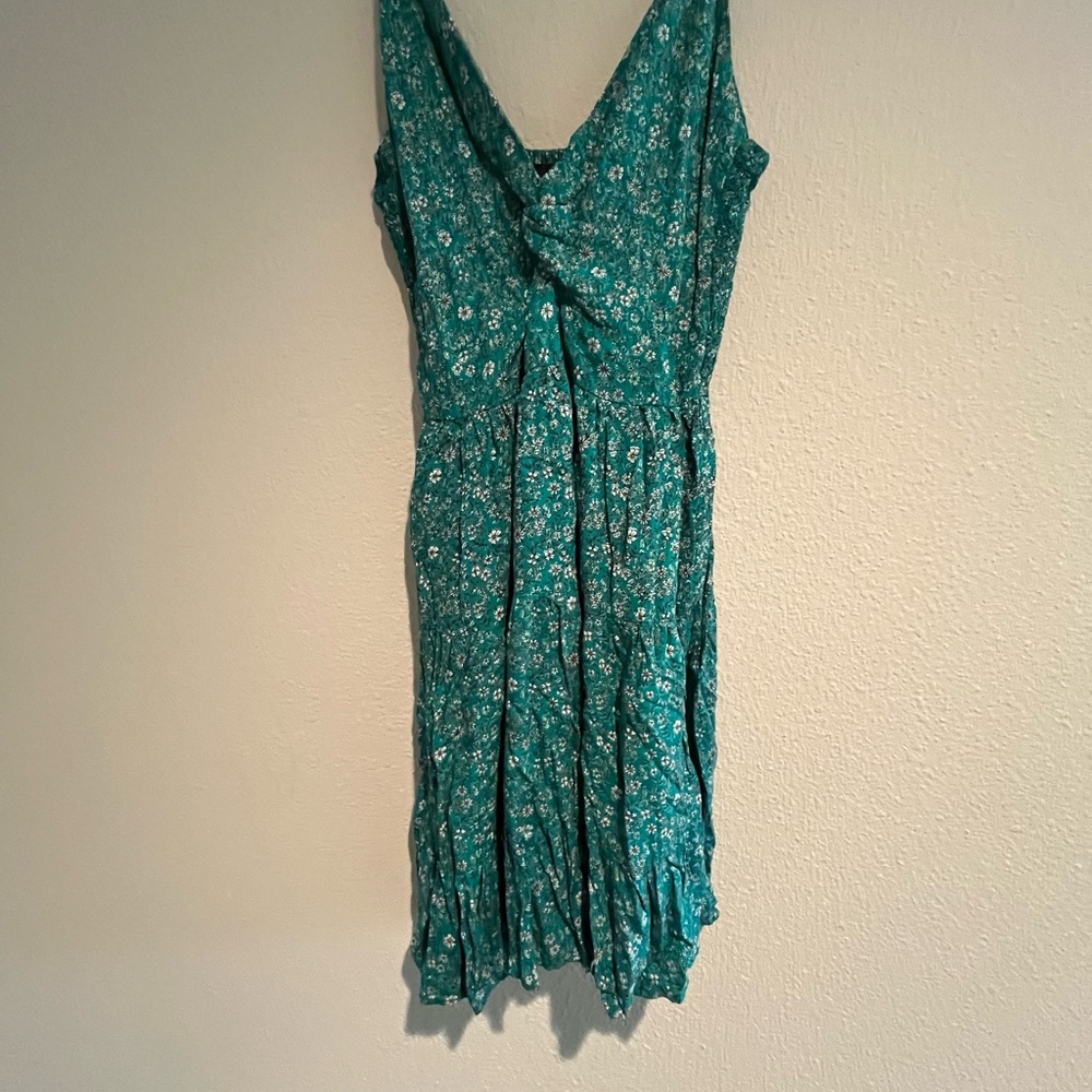 Angie Teal Floral Backless Dress